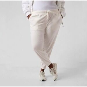 Athleta Farallon Jogger Sz 16 Magnolia White Cotton UPF Breathable Athleisure